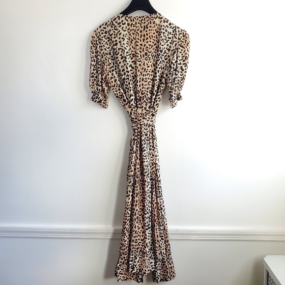 Faithfull The Brand Abbey Wrap Le Cinq Animal Print Midi Dress NWT Size 4/Small - Picture 7 of 12